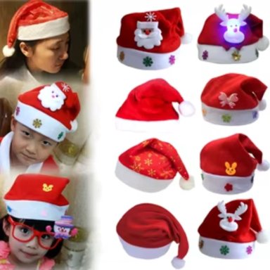 PACK 6 GORRO DE NAVIDAD CON LUCES