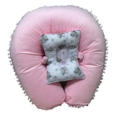 COJIN / ALMOHADA  DE LACTANCIA CON ALMOHADA 60X60 CON FORRO TELA PREMIUM ROSA - 3