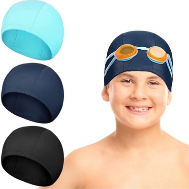 PACK 2 GORRO DE NATACION DE TELA / ELASTICO PARA NIÑA