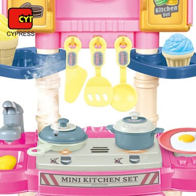 MINI COCINA PARA NIÑAS CON ACCESORIOS 34 PIEZAS - 2