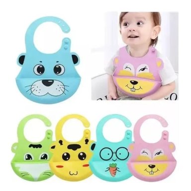 BABERO PARA BEBÉ 100% SILICONA NIÑA Y ANTIDERRAMES