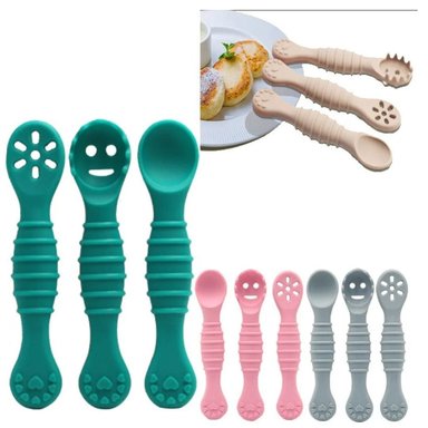 SET DE CUCHARAS DE SILICONA PARA BEBÉ – PACK X3 CON ESTUCHE | NIÑA