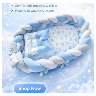 NIDO COLECHO TRENZADO CELESTE