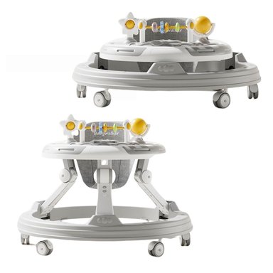 ANDADOR INTERACTIVO CON LUZ PARA BEBÉS - ANDADOR MULTIFUNCIONAL AJUSTABLE CON JUGUETES INTERACTIVOS GRIS