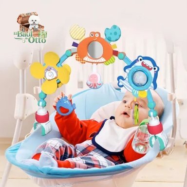 ARCO SONAJERO MÓVIL DE ESTIMULACIÓN BEBÉ PARA COCHE CUNA SILLA - MULTICOLOR