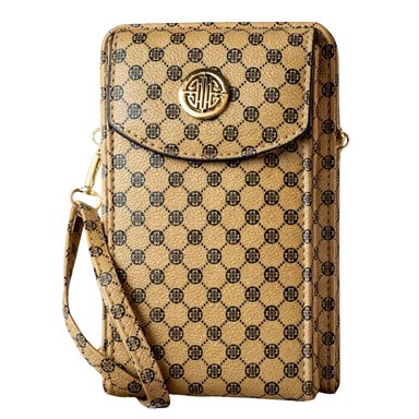 BOLSO PORTACELULAR TIPO BILLETERA BEIGE