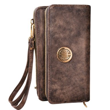 BOLSO PORTACELULAR TIPO BILLETERA MARRON