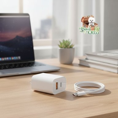 CUBO CARGA RAPIDA 120W DOS PUERTOS USB TIPO A USB C MAS CABLE - 2