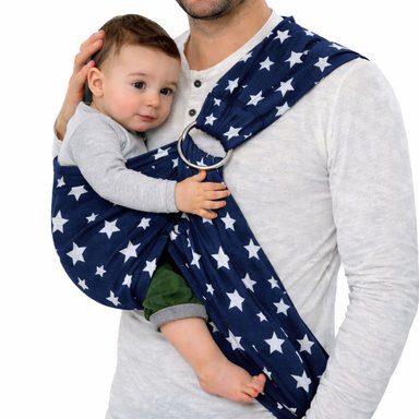 CARGADOR DE PORTA WAWA BEBE REGULABLE CARGADOR CANGURO CON AROS DE 0 A 18 MESES COLOR AZUL