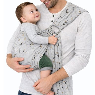 CARGADOR DE PORTA WAWA BEBE REGULABLE CARGADOR CANGURO CON AROS DE 0 A 18 MESES COLOR GRIS