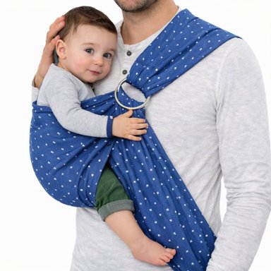 PORTA WAWA BEBE REGULABLE CARGADOR CANGURO CON ARO AZUL - 1
