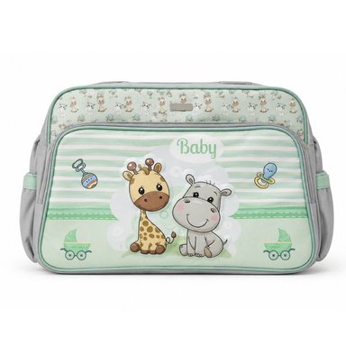 BOLSO CARTERA PAÑALERA PARA BEBE CON DISEÑO - VERDE - 1
