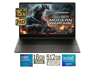 LAPTOP HP INTEL CORE 5 120U RAM 16GB SSD 512GB 250R G10 15.6' HD - 1