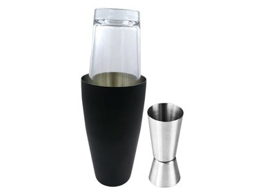 COCTELERA BOSTON NEGRO CON MEDIDOR