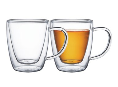 JUEGO X2 TAZAS TRAMONTINA PARA CAFÉ Y TÉ DOBLE VIDRIO 270 ML
