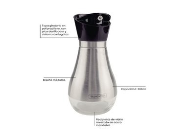 VINAGRERA TRAMONTINA VIN390 ACERO INOXIDABLE PLATA REALCE 390ML - 2