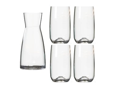 SET DE VASOS CRISTAR CON DECANTER 5 PIEZAS TRANSPARENTE TORINO VIDRIO