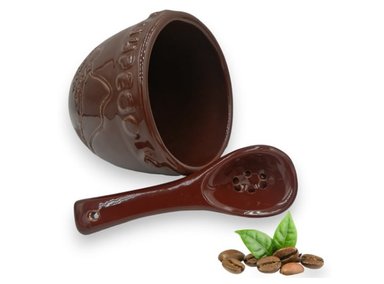 CAFETERA GOTA A GOTA ARTESANAL MUPECO MARRON PERUANÍSIMOM ARCILLA