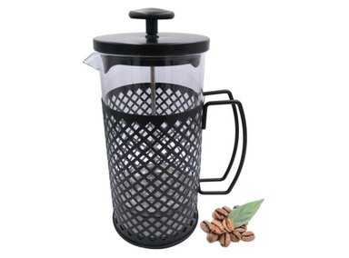 CAFETERA ICHIMATSU PRENSA FRANCESA 1 LT CUERPO METÁLICO NEGRO VIDRIO