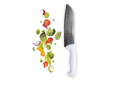 CUCHILLO SANTOKU PARA PICAR PROFESIONAL 7 MANGO BLANCO TRAMONTINA