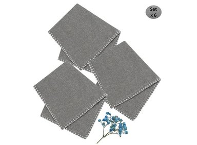 SET DE 6 SERVILLETAS FIJI DE ALGODÓN COLOR GRIS