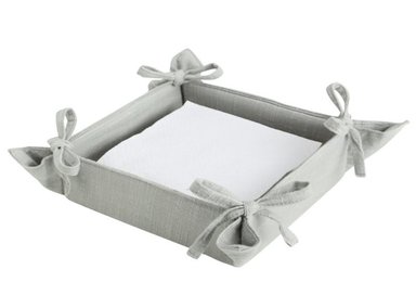 PORTA SERVILLETAS LINO COLOR GRIS 18CM X 18CM