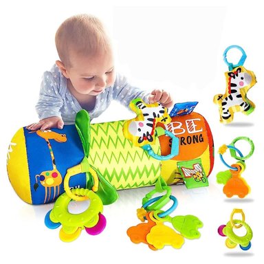 RODILLO PARA ESTIMULACION DE GATEO DEL BEBE CON SONAJERO UNISEX