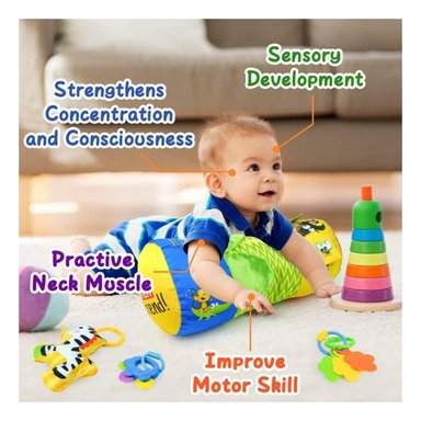 RODILLO PARA ESTIMULACION DE GATEO DEL BEBE CON SONAJERO UNISEX - 4