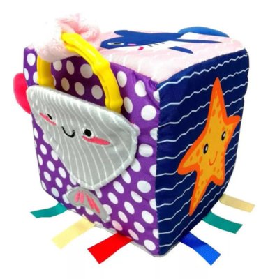 CUBO SENSORIAL CON TEXTURAS PARA BEBES DIDACTICO TELA