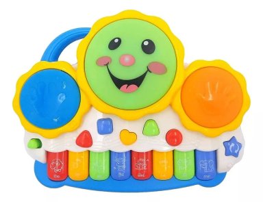 PIANO DRUM JUGUETE PARA BEBE LUCES Y SONIDOS DIDACTICO