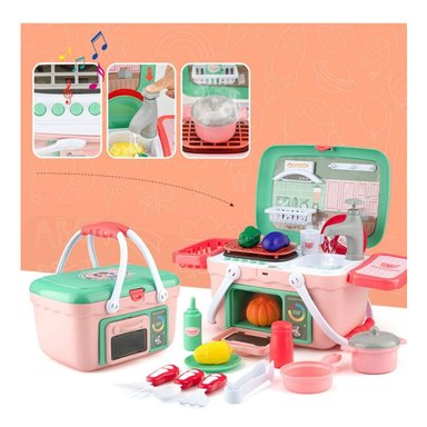 SET COCINA PICNIC REALISTA CON EFECTOS 30 PIEZAS JUGUETE - 3