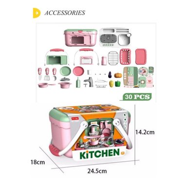 SET COCINA PICNIC REALISTA CON EFECTOS 30 PIEZAS JUGUETE - 6