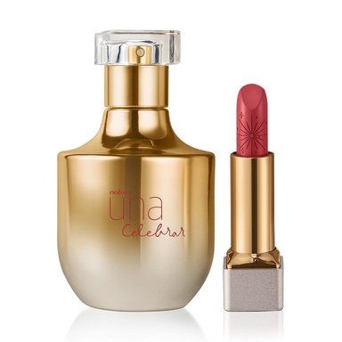 UNA CELEBRAR PERFUME DE MUJER CON LABIAL ROSA