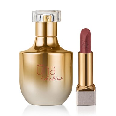 UNA CELEBRAR PERFUME DE MUJER CON LABIAL ROJO