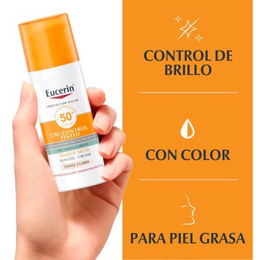 EUCERIN SUN CONTROL PROTECTOR SOLAR FACIAL CLARO FPS50+ 50ML - 5