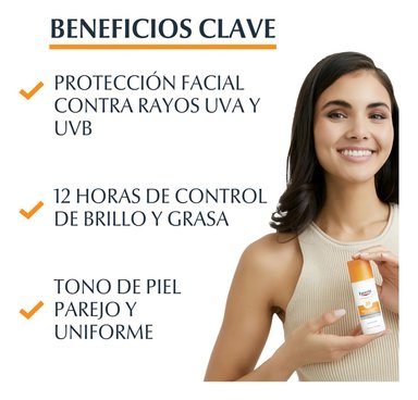 EUCERIN SUN CONTROL PROTECTOR SOLAR FACIAL CLARO FPS50+ 50ML - 6