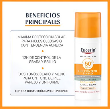 EUCERIN SUN GEL CREMA OIL CONTROL DRY TOUCH FPS-50 50ML - 2