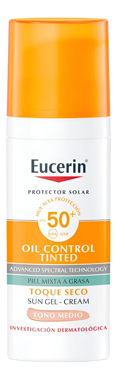PROTECTOR SOLAR EUCERIN TOQUE SECO COLOR MEDIO FPS 50 50ML - 1