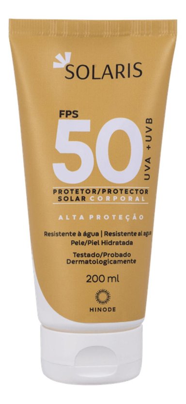 PROTETOR SOLAR CORPORAL SOLARIS UVA UVB FPS 50 200ML - 1