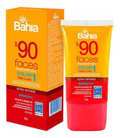BLOQUEADOR SOLAR BAHIA FACES TONO CLARO COLOR 1 TUBO 60G - 1