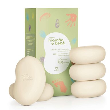 MAMÁ Y BEBÉ JABONES EN BARRA PURO VEGETAL 5 X 100G - 1