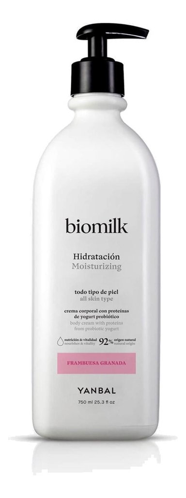 YANBAL CREMA CORPORAL BIOMILK FRAMBUESA GRANADA 750ML - 1