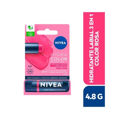 HIDRATANTE LABIAL 3 EN 1 NIVEA EN COLOR ROSA - 1
