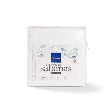 JUEGO DE SÁBANAS DRIMER ALGODÓN 220 HILOS BLANCO QUEEN - 1