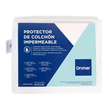 PROTECTOR DE COLCHÓN AMOLDABLE IMPERMEABLE 1.5 PLAZAS