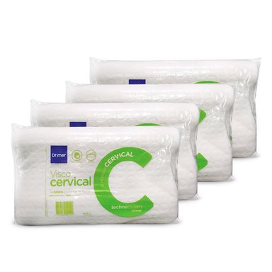 PACK X 4 ALMOHADAS VISCO CERVICAL 50X30CM
