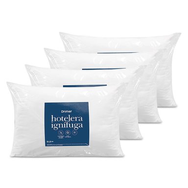 PACK X 4 ALMOHADAS HOTELERA IGNIFUGA 65X50CM.
