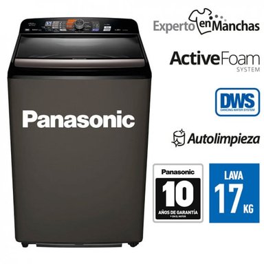LAVADORA PANASONIC 17KG CARGA SUPERIOR NA-F170H7TRH TITANIO