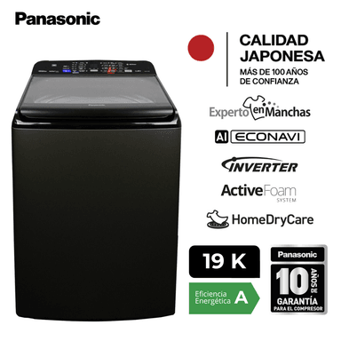 LAVADORA PANASONIC 19KG INVERTER PREMIUM NA-FS19P8TRH TITANIO
