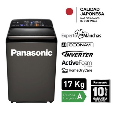 LAVADORA PANASONIC 17KG INVERTER PREMIUM NA-FS17P8TRH TITANIO